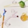CALANDIS Reusable Drinking Straws Long Glass Staw for Smoothies Yellow and Pink view 2