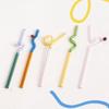 CALANDIS Reusable Drinking Straws Long Glass Staw for Smoothies Yellow and Pink view 3