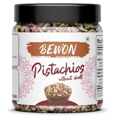 BEWON Premium Pista Without Shell 250g | Healthy & Crunchy Pistachios | Rich in Protein & Fiber | Hygienically Packed | Perfect for Snacking & Gifting