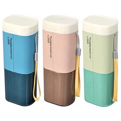 Wafeeq Polypropylene Portable Travel Toothbrush Case Holder Bathroom Organizer Travel Container Toothpaste Storage Box For Camping Business School Trip Bathroom (Multicolor, Pack Of 3)