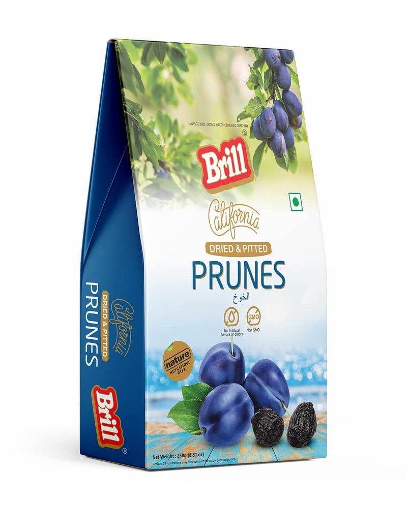 Brill Dried California Prunes 250g | High in Antioxidants & Slows the Ageing Process | Source of Vitamin C and K | Pitted Prunes California Prunes | Nutritious and Healthy Snack