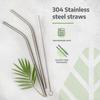 Nicolette Reusable Stainless Steel Straw with Cleaning Brush- Long Metal Straws for Drinking, Reusable Set of 5 (2- Bend Pipe, 2- Long Straw, 1-Cleaning Brush), Silver (BSteelStrawsSilver5Pcs) view 4