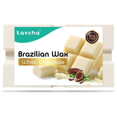tavcha Stripless Brazilian White Chocolate Wax, For Face - Upper lips, Eye brow, Cheek, Chin, For head, For Body - Arms, Under arms, Legs, Back, Bikini line | Men & Women | 100G