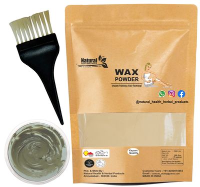 Natural Health and Herbal Products Multani Mitti Flavour Waxing Powder Instant Hair Remover With Bursh (Applicator) For Hands, Legs, Underarms, Bikini (Private Part) Area (100 G), Women