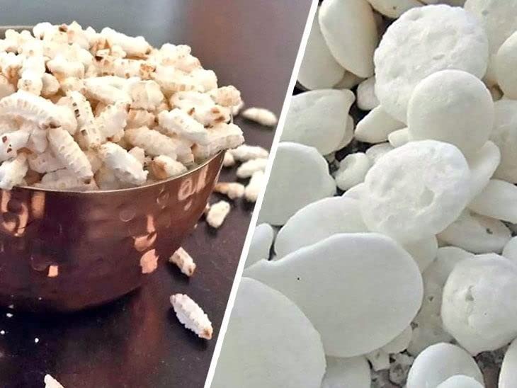 Awadh- Diwali Poojan Kheel/Puffed Rice with Batasha Mix (150gm) Kheel Batasha, Khil, Batasha Combo, Diwali Mithai, Diwali Puja Mitha