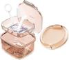 loevcc Retainer Case, Retainer Cleaner Case 2 Pack, Portable Denture Cases and Unique Denture Bath with Drain Tray, Denture Bridges, Partial Dentures, Traditional Braces, Etc. (Orange) view 1