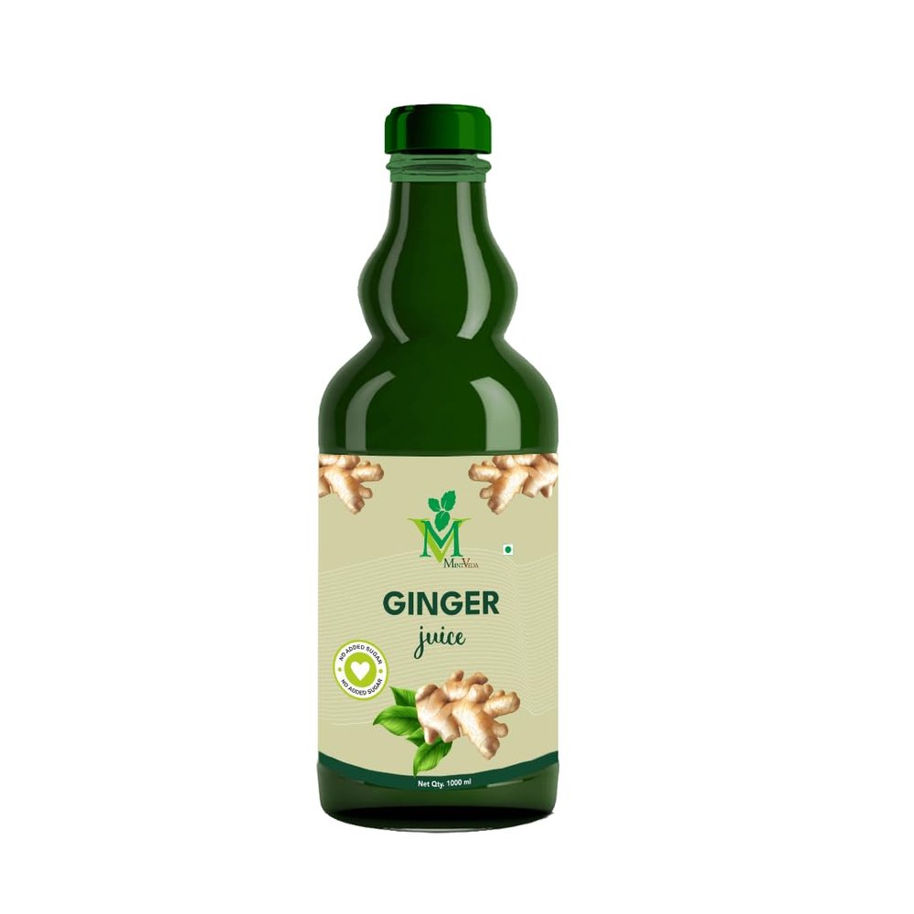 Mint Veda Natural Raw Ginger Juice | Concentrated Ginger Ale Health Drink | Sugar Free With No Added Preservatives Healthy Vegetable Juice Which Boosts Immunity and digestion, 1 Liter