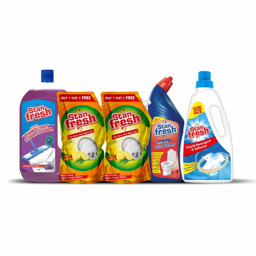 Stanfresh | Dish Wash Gel | 850ml | Buy 1 Get 1 | Floor Cleaner Lavender 1 Ltr | Toilet Cleaner | Rose World | 1 Ltr | Liquid Detergent & Softener |1 Ltr