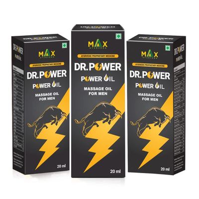 Max Ayurveda Dr Power Natural Herbal Body Massage Oil For Men - (20ml) (Pack of - 3)