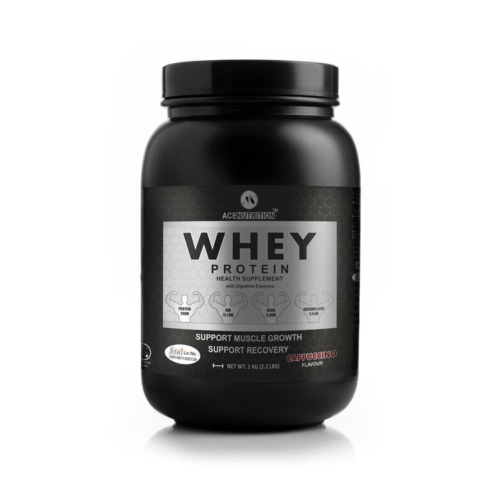 ACENUTRITION Whey Protein Powder for Muscle Support & Recovery, Vegetarian (Cappuccino, 1 kg)