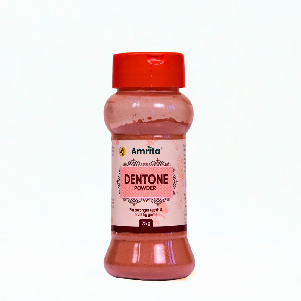 Amrita Dentone Tooth Powder | 75 grams | Pack of 2 | Herbal Way for Healthy Gums | Plague Removal | Teeth Whitening