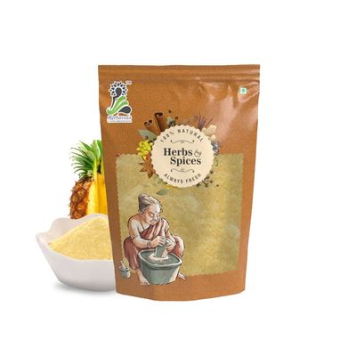 Herbaveda- Pineapple Powder 200 Gm, for Cake, Juice, Mocktails & Bakery | No Added Sugar | No Preservatives