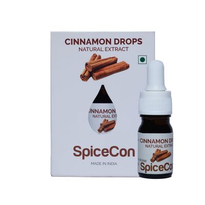 SpiceCon Cinnamon Drops | Natural Extract | Sugar Free | Vegan | 5 ML (180 Drops)