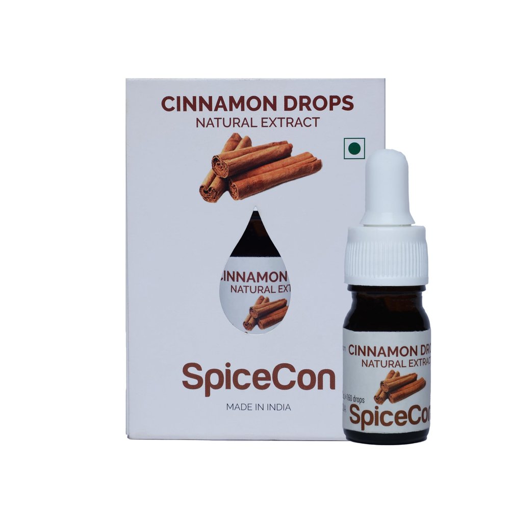 SpiceCon Cinnamon Drops | Natural Extract | Sugar Free | Vegan | 5 ML (180 Drops)
