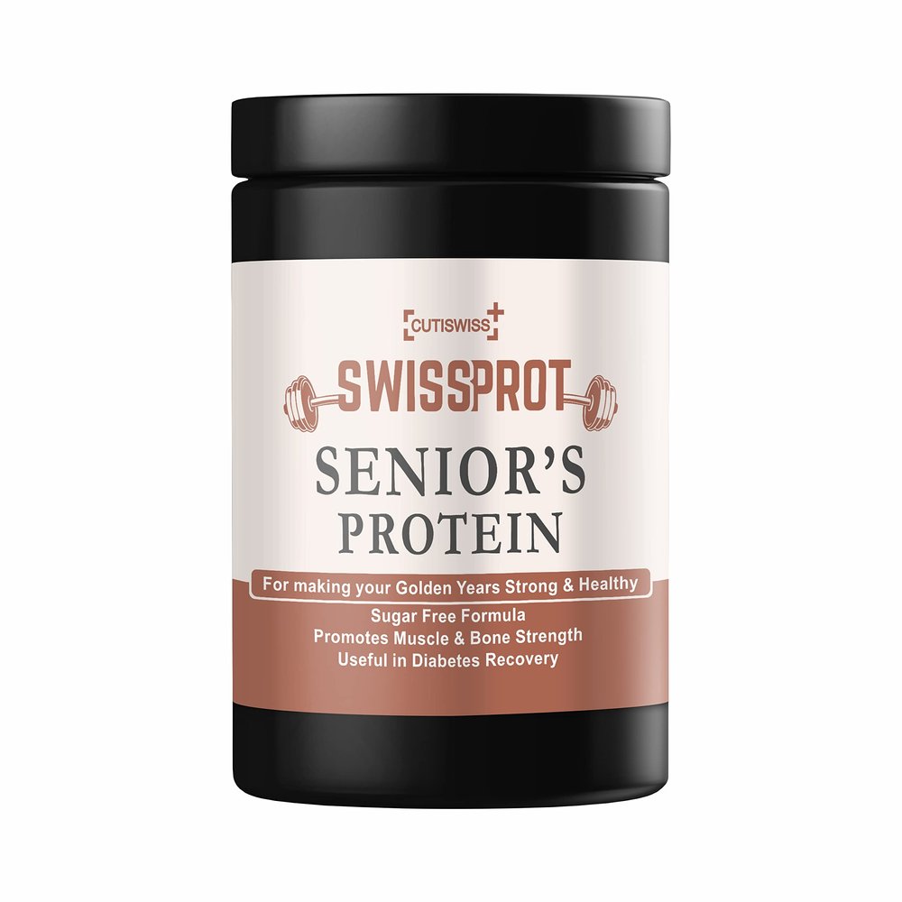 CUTISWISS Protein Powder Supplement for Senior Citizens | Protein Powder for Elders, 40+ & Old Age Men & Women (360 Gm)