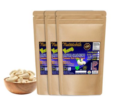 Nutrichik Cashew Chikki - Cashew Quads - Cashew Chikki - Kaju Chikki - 200gm (3 Pack)