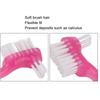 False Teeth Cleaning Brush, Dirt Removal Professional Denture Brush Safe Soft Hair Double Sided for Home Travel (Pink) view 2