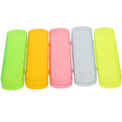 Travel Teethbrush Case:Cabilock 5pcs Candy Color Portable Storage Plastic Case Teethbrush Case Holder Clear Teethbrush Travel Case Tooth paste Storage or Traveling, Bathroom, , Home, Camping