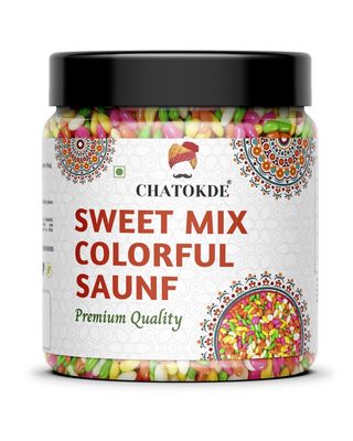 CHATOKDE Colourful Sugar Coated SAUNF| Colorful Fennel Seed - 400 gms. Mouth Freshener| Jar Pack|