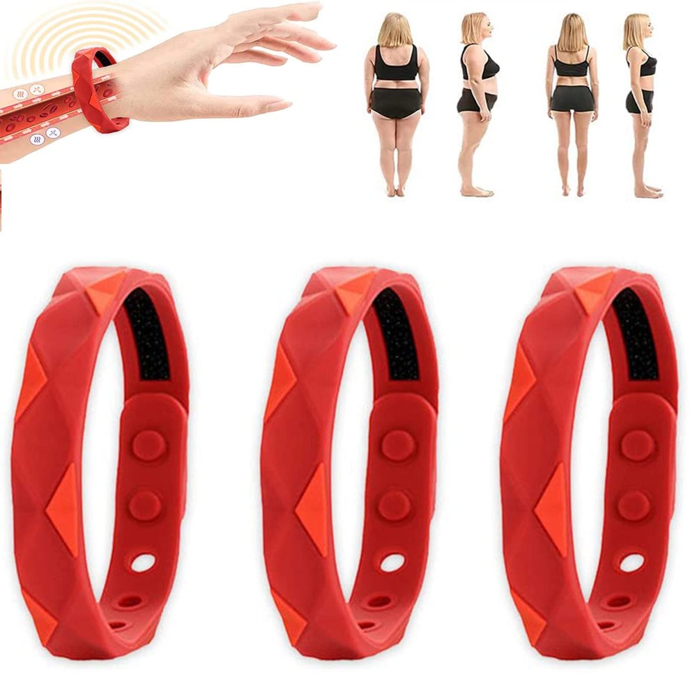 3PCS Redup Far Infrared Negative Ions Wristband Anti-Static Sports Bracelet, Anti-Static Bracelet Negative Ion Silica Gel Balance Energy Sports Bracelet Lymph Drainage Magnetic Bracelet