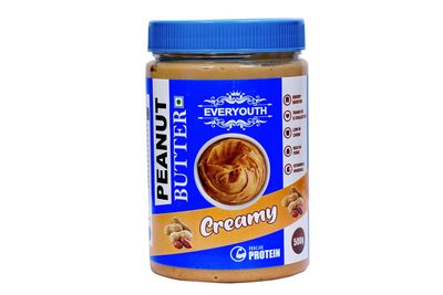 EVERYOUTH Peanut Butter (Creamy) | 26g Protein | Non GMO | Gluten Free | Vegan | Cholesterol Free (500 gm)