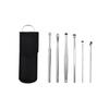 Digital Shoppy 6 Pcs Ear Wax Removal Ear Picking Spoon Set Ear Care Cleaning Earpicks With Storage Case Stainless Steel Tools Kit (Black) view 2