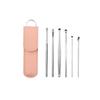 Digital Shoppy 6 Pcs Ear Wax Removal Ear Picking Spoon Set Ear Care Cleaning Earpicks With Storage Case Stainless Steel Tools Kit (Light pink) view 1