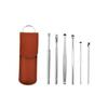 Digital Shoppy 6 Pcs Ear Wax Removal Ear Picking Spoon Set Ear Care Cleaning Earpicks With Storage Case Stainless Steel Tools Kit (Brown) view 2