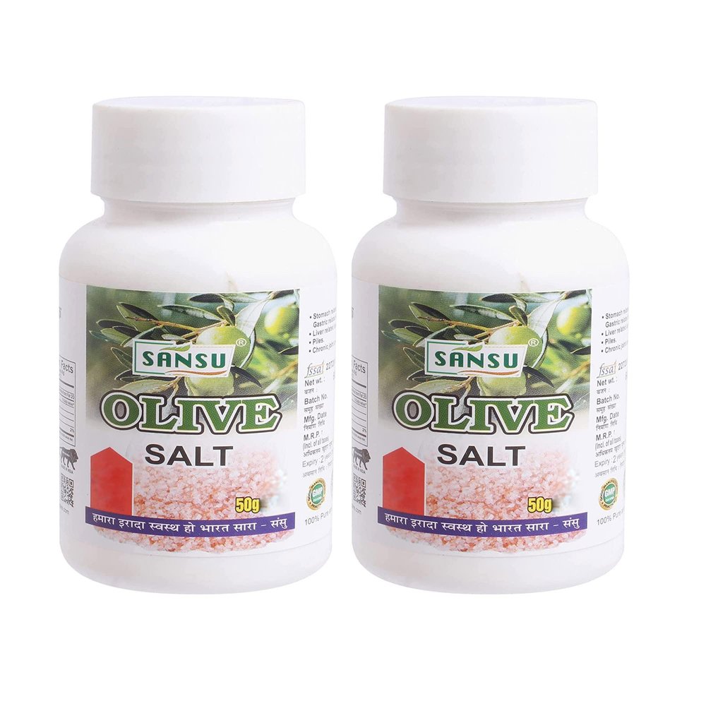 SANSU Olive salt | Jaitoon ka namak | 100% Pure for Boost Immunity | 50 Gram (Pack of 2)