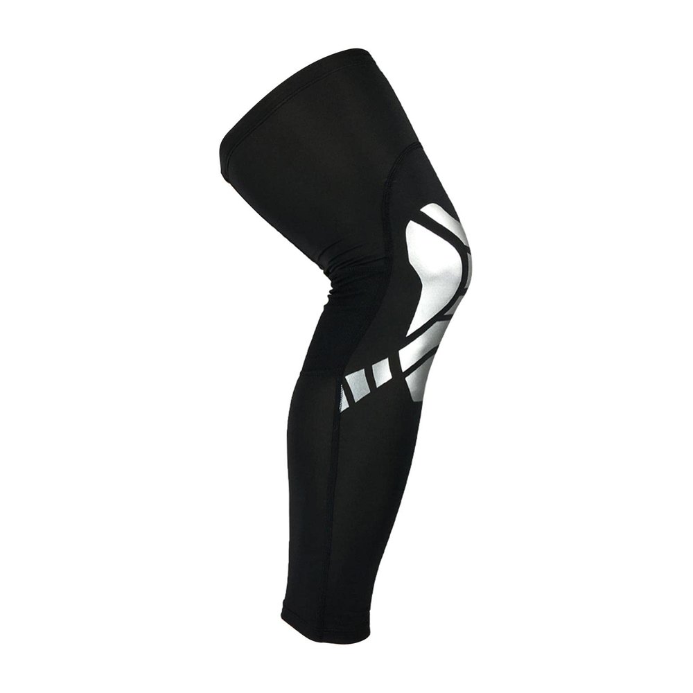 T.O.G. 1X Knee Sleeve Compression Brace Support Sport Joint Pain Arthritis Relief Black and Sliver M