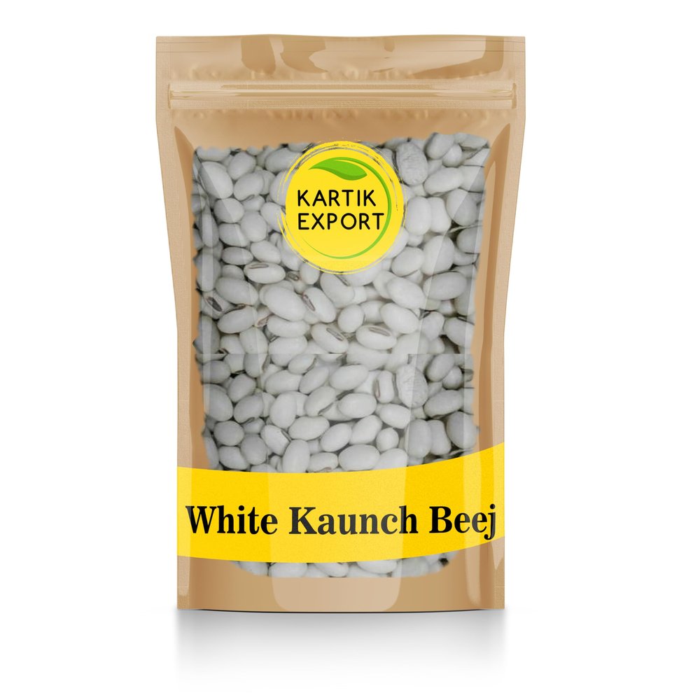Kartik Export White Kaunch beej - Safed Koch ke beej - Mucuna Pruriens - Velvet Beans - Kapikachhu - Cowitch - Cowhage - Poonaikali Vidhai - 250 Gm