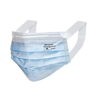 Magnum Viroguard 3ply surgical Mask Stretch Band, with Meltblown filter, ISI Certified, Pack of 50
