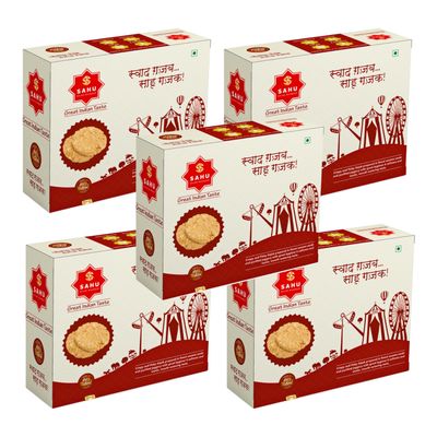 SAHU GAJAK BHANDAR Gol Peanut Sesame Chikki 2500g (5 Box Each 500g) Double Mazza Til Peanut Gajjak | Chikkis Snacks | Indian Mithai