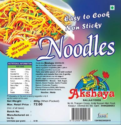 Akshaya Masala Noodles 400gm (Pack of 2)