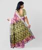 Silk Zone Women's Bhagalpuri Pure Cotton Ikkat Handmade Design Saree With Blouse Color (Jamuni) view 2