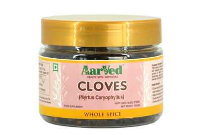 Aarved Premium Whole Cloves/Laung/Lavang (100 g) - Pure, Fresh & Clean, Handpicked, Nutrient Enriched, No Colour or Preservatives, Aromatic & Flavourful Indian Spice for Cooking (Pack of 1)