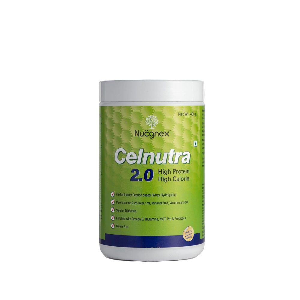 Celnutra 2.0 High-Calorie Nutritional Protien Powder | Advanced MCT & Whey Blend for Faster Recovery | Gut-Friendly with Prebiotics & Probiotics | Fluid-Restricted Diets | No Added Sugar (400g)