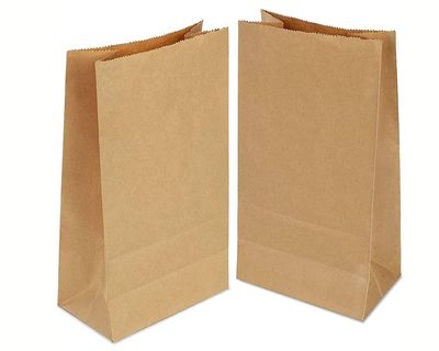 Tia Crafts Eco Friendly Food Grade Paper Bags - Square Flat Bottom Carry Bags For Gifting & Disposal, 14 x 10 x 5 Inch (Capacity: 2 Kg, Pack of 50), Brown