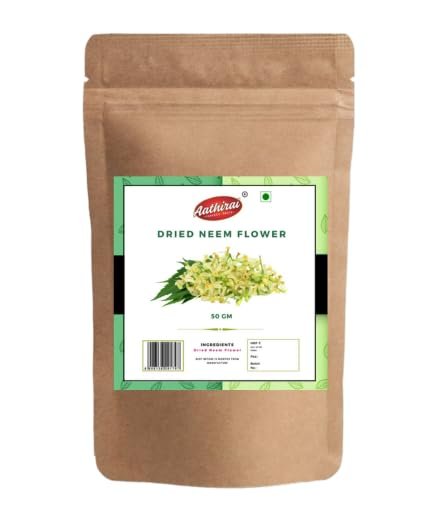 Aathirai Dried Neem Flower - 50 GMS | Buy 1 Get 20 GMS Pack Free | Organic Neem Flower | Indian Lilac Flower | 100% Natural Veppam Poo | Dried Neem Flower for Rasam, Tea, Soups