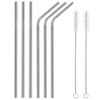 SAVE Stainless Steel Metal Straws | Reusable Drinking Straws - Set of 8 (3 Straight + 3 Bent + 2 Cleaning Brush) (20) view 1