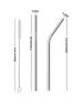 SAVE Stainless Steel Metal Straws | Reusable Drinking Straws - Set of 8 (3 Straight + 3 Bent + 2 Cleaning Brush) (20) view 4