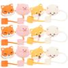 12Pcs Silicone Animals/Cactus Shape Straw Covers Cartoon Straw Tips Cover Reusable Silicone Straw Toppers Cute Straws Plugs for 6 to 8 mm Straws Home Kitchen Accessories view 1