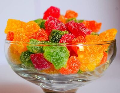 SUNSHINE NUTS Jelly Bites - Sugar Coated Jelly Candy (1 Kg) | Fruit Jelly Bites | Multicolor Fruit Flavor Sugar Coated Jelly Candies