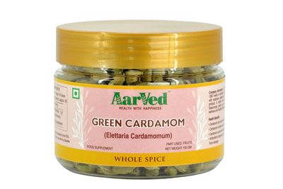Aarved Pure Fresh Whole Green Cardamom/Elaichi (100g) Large Size, No Colour, No Preservatives, Aromatic & Flavourful Indian Spice for Cooking, Baking & Masala Blends (Pack of 1)