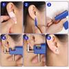 1 Set Professional Steel Stainless Kit with 12 Pairs Steel Ear Studs Pen Painless Body Tool Ear Lips Nose Navel Body view 3