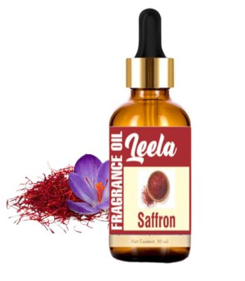 Leela Saffron Essential Oil 100% Pure & Natural -30ml Therapeutic Grade for Hair & Skin Care, Diffuser Aromatherapy, Soap Making, Candle Making (Saffron 30ml)