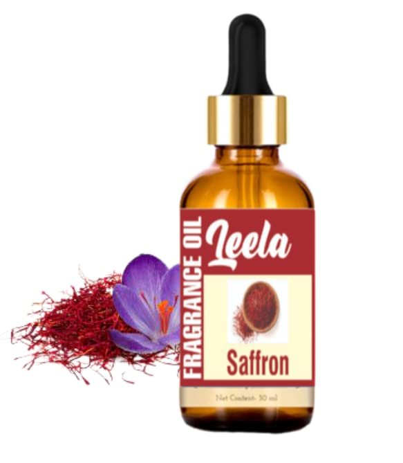 Leela Saffron Essential Oil 100% Pure & Natural -30ml Therapeutic Grade for Hair & Skin Care, Diffuser Aromatherapy, Soap Making, Candle Making (Saffron 30ml)