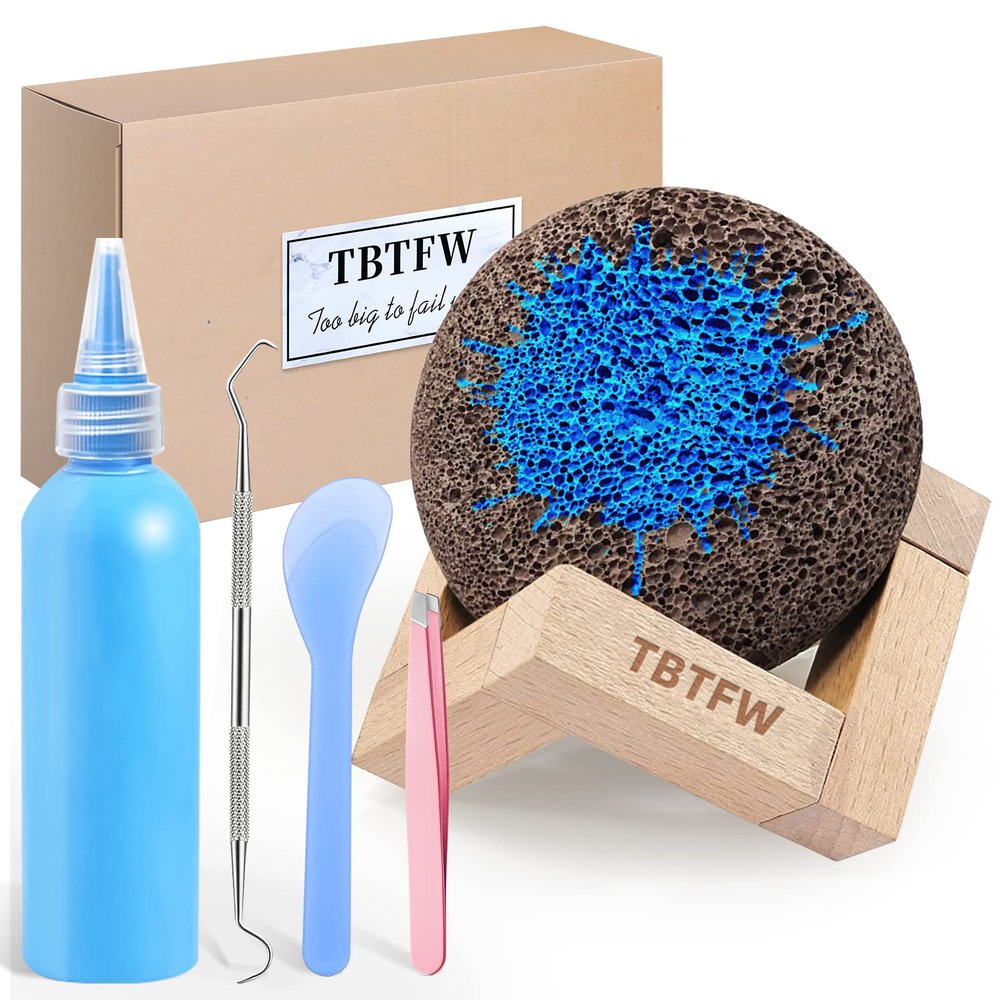 80ml Blue Pick Stone Set to Relieve Mental Volcanic Stone Stress Relief Tool for Adults with Anxiety