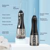 H2Ofloss Cordless Water Dental Flosser, Portable Oral Irrigator for Teeth, Braces, Rechargeable & IPX7 Waterproof Teeth Cleaner for Home Travel HF2 Black, 1 Count (Pack of 1), 0.38 grams view 2