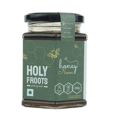 Holyfroots Pure Neem Honey, | 100% Raw, Natural, Single Origin | No Sugar Adulteration (330g)